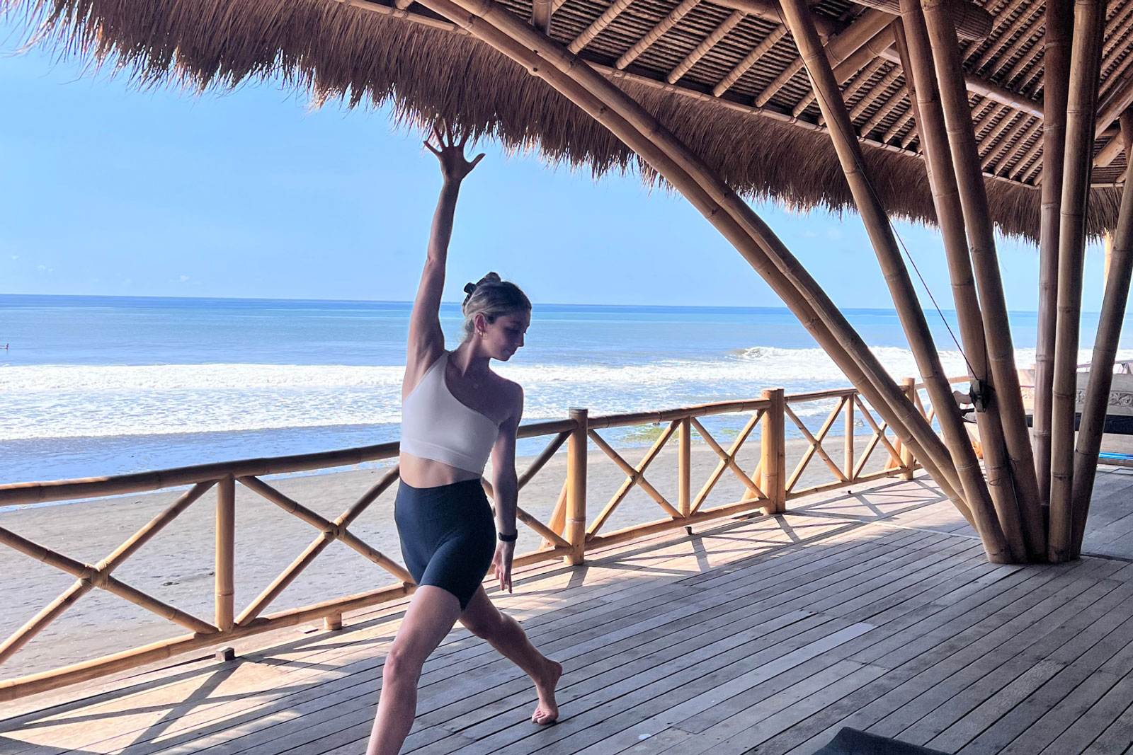 Bonnie practising Yoga in Bali