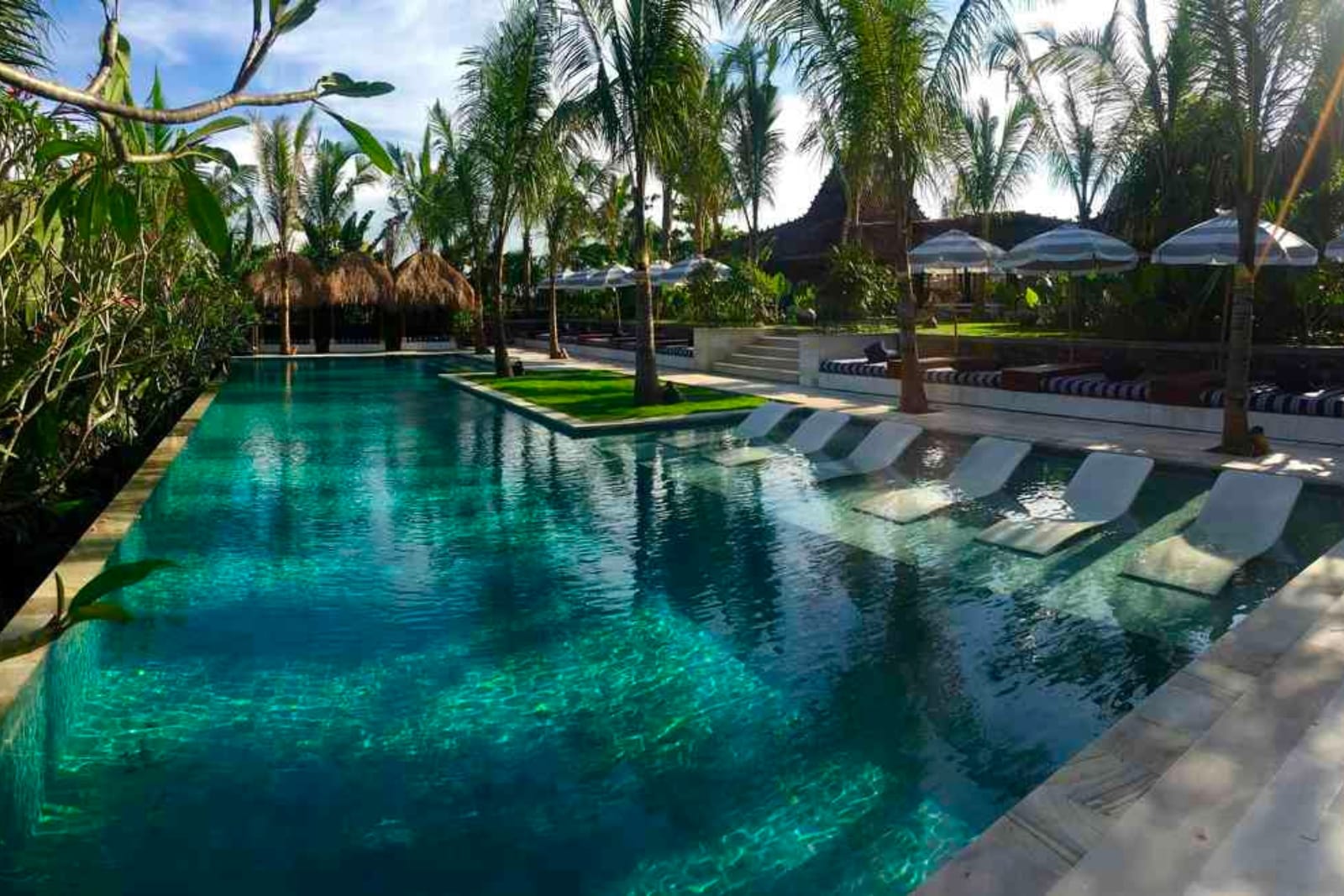 Pool side view of Bali resort 2024